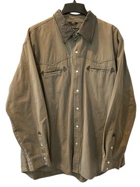 KAKADU TRADERS AUSTRALIA Men’s Nashville Shirt Jacket Leather Collar 5S02 XL